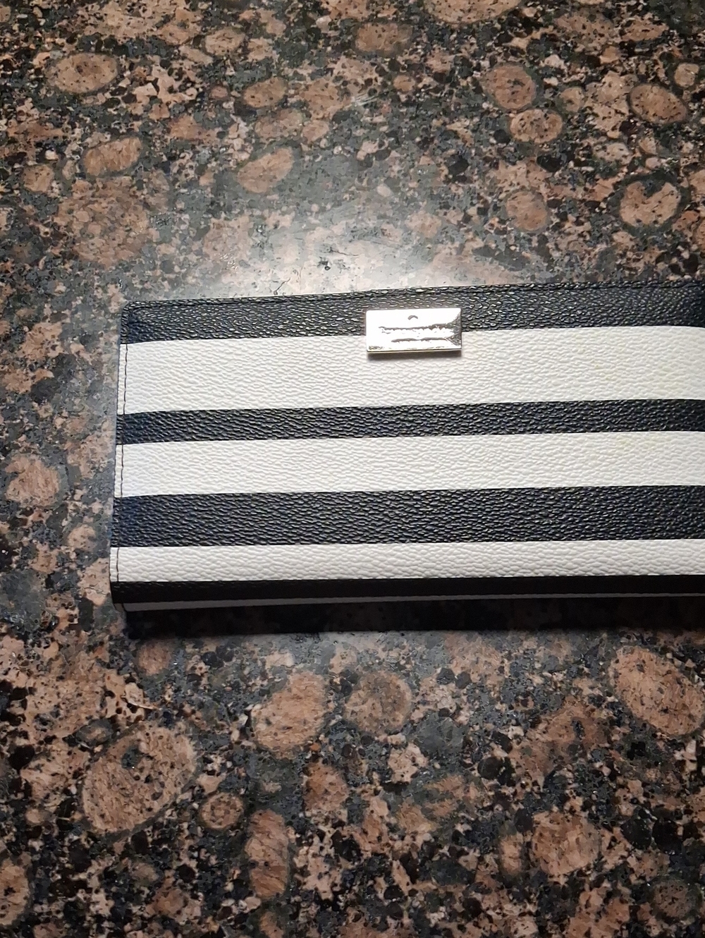 kate spade Black & White Striped Card Holder